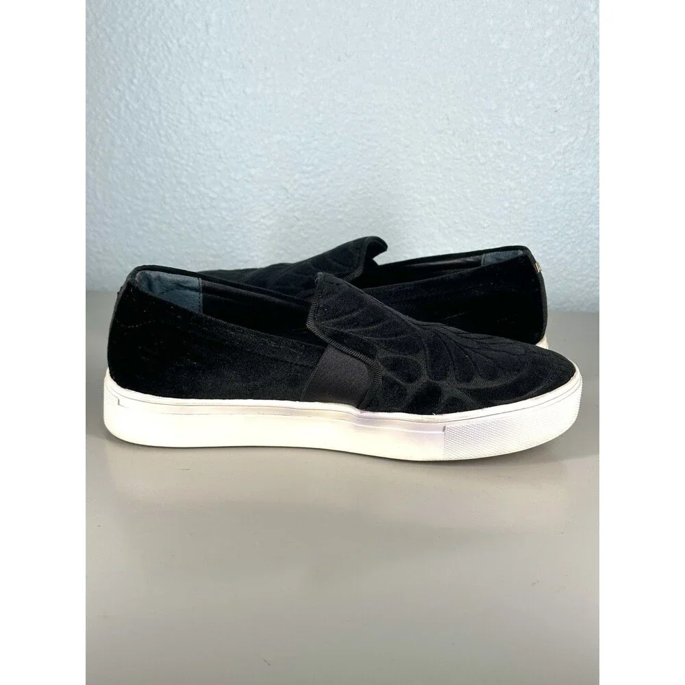 Birdies Womens The Swift Black Velvet Dressy Sneakers Size 6.5 Slip On Flats - Picture 6 of 14